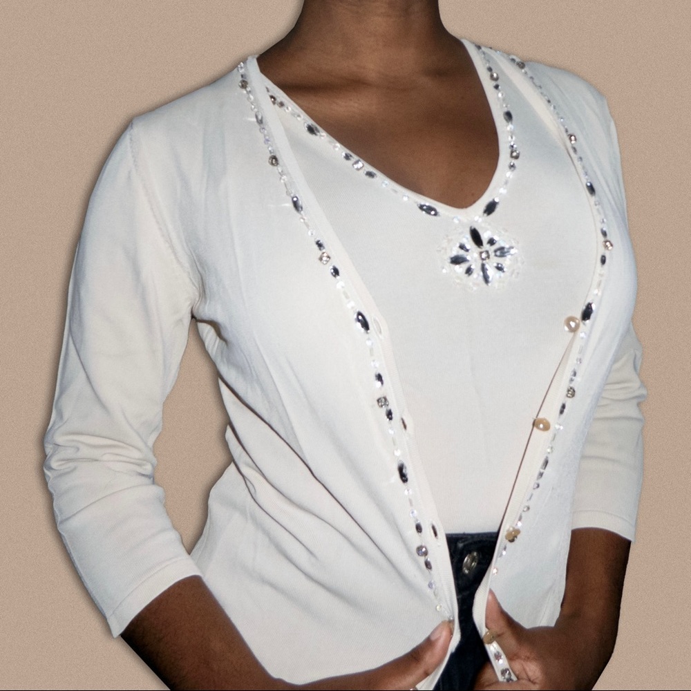 Sandra Angelozzi Tank Top Cardigan Sweater Set
